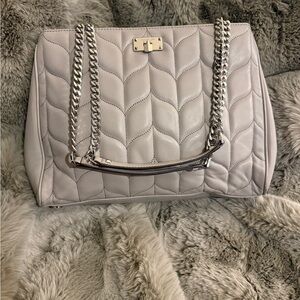 MICHAEL Michael Kors Silver Quilted Shoulder Bag